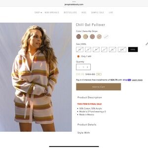 JENS PIRATE BOOTY SWEATER BRAND NWOT